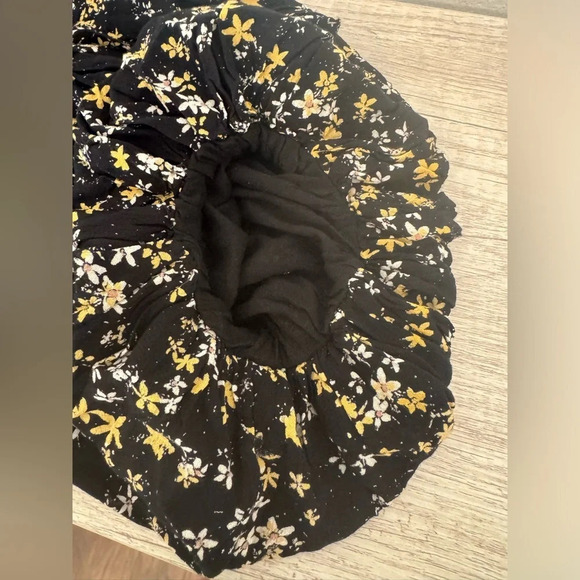 Free People Intimately Free Dessa Floral Bodysuit Black Balloon Sleeves Size Sm - Picture 9 of 14